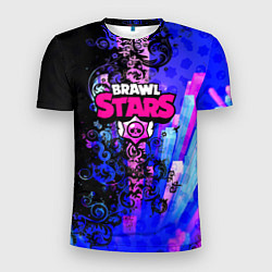 Мужская спорт-футболка Brawl stars neon abstraction