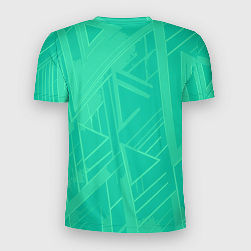 Мужская спорт-футболка Мятный зелёный однотонный геометричный / 3D-принт – фото 2