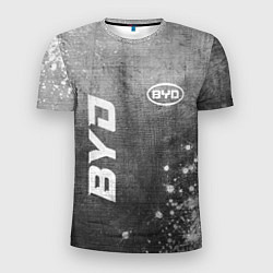 Мужская спорт-футболка BYD - grey gradient вертикально
