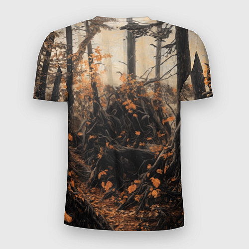 Мужская спорт-футболка Медведь в осенней чаще / 3D-принт – фото 2