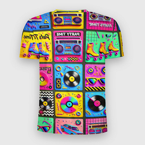 Мужская спорт-футболка Вибрации 90-х вечеринка в стиле ретро / 3D-принт – фото 2