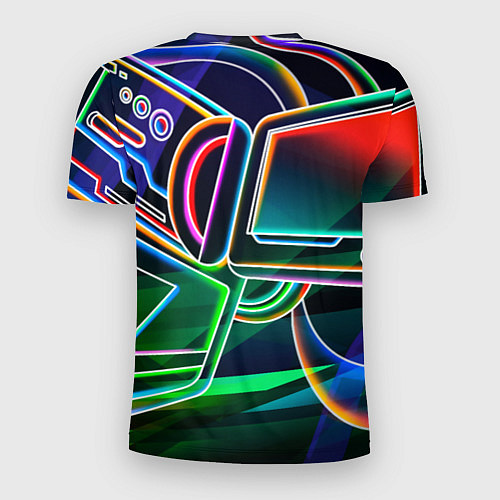Мужская спорт-футболка Неоновая психоделика геймер / 3D-принт – фото 2