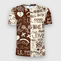Мужская спорт-футболка Lil peep retro pattern