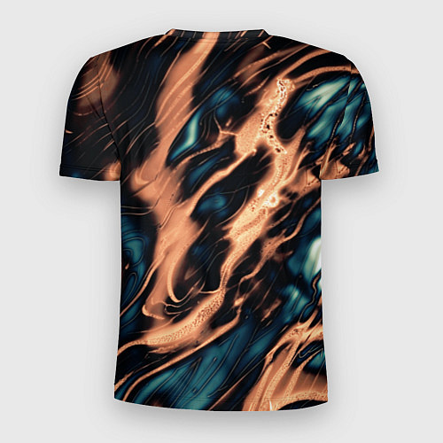 Мужская спорт-футболка Абстракция тёмный бирюзово-медный / 3D-принт – фото 2
