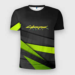 Мужская спорт-футболка Cyberpunk 2077 stripes line