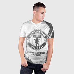 Футболка спортивная мужская Manchester United - white gradient, цвет: 3D-принт — фото 2