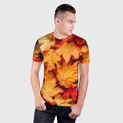 Футболка спортивная мужская Осенние кленовые листья, цвет: 3D-принт — фото 2