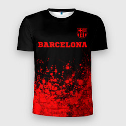 Мужская спорт-футболка Barcelona - red gradient посередине