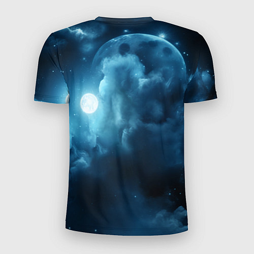 Мужская спорт-футболка Волк ночное синее небо / 3D-принт – фото 2