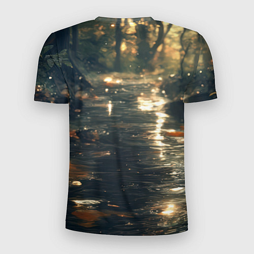 Мужская спорт-футболка Выдра в летнем пруду / 3D-принт – фото 2