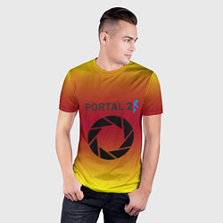 Футболка спортивная мужская Portal 2 gradient, цвет: 3D-принт — фото 2