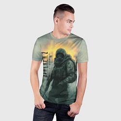 Футболка спортивная мужская Stalker зараженный город в тумане, цвет: 3D-принт — фото 2