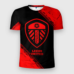 Мужская спорт-футболка Leeds United - red gradient