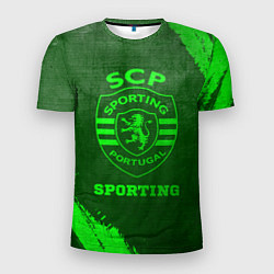 Футболка спортивная мужская Sporting - green gradient, цвет: 3D-принт