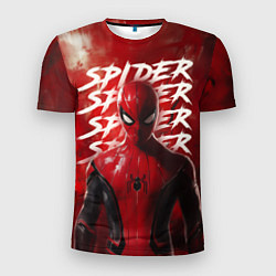 Футболка спортивная мужская Spider-man red background, цвет: 3D-принт