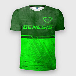 Мужская спорт-футболка Genesis - green gradient посередине