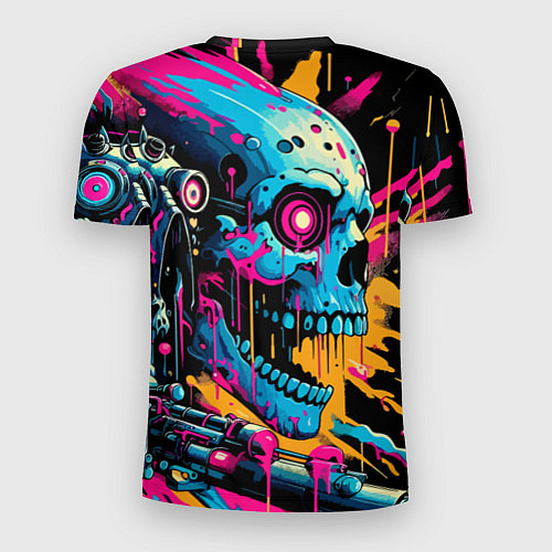 Мужская спорт-футболка Cool cyber skull - ai art / 3D-принт – фото 2