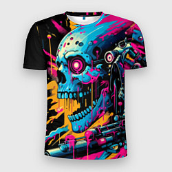 Мужская спорт-футболка Cool cyber skull - ai art