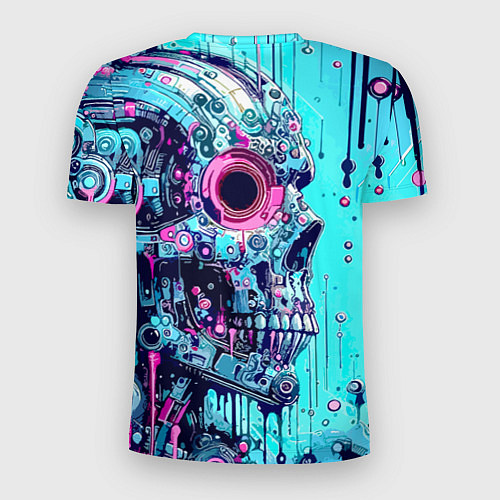Мужская спорт-футболка Cyber skull - blots sketch / 3D-принт – фото 2