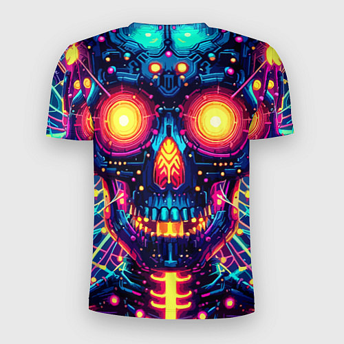 Мужская спорт-футболка Neon skull - ai art fantasy / 3D-принт – фото 2