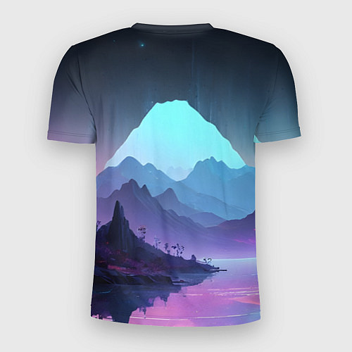 Мужская спорт-футболка Неоновая гора / 3D-принт – фото 2
