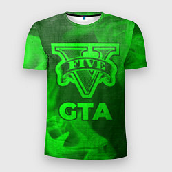 Мужская спорт-футболка GTA - green gradient