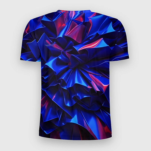 Мужская спорт-футболка Синие абстрактные изгибы / 3D-принт – фото 2