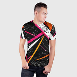 Футболка спортивная мужская Разноцветные праздничные линии, цвет: 3D-принт — фото 2