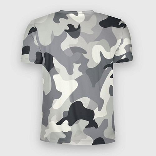Мужская спорт-футболка Бело-серый камуфляж / 3D-принт – фото 2