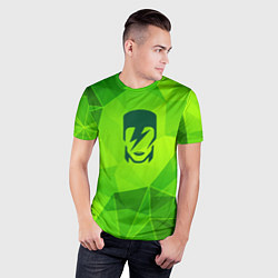 Футболка спортивная мужская David Bowie green poly, цвет: 3D-принт — фото 2
