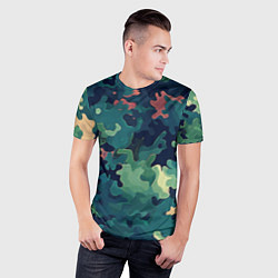 Футболка спортивная мужская Армейский камуфляж зеленый, цвет: 3D-принт — фото 2