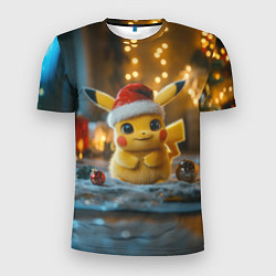 Мужская спорт-футболка Пикачу и Рождество