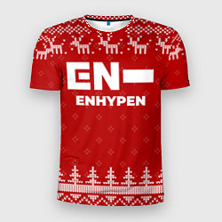 Мужская спорт-футболка Новогодний Enhypen с оленями