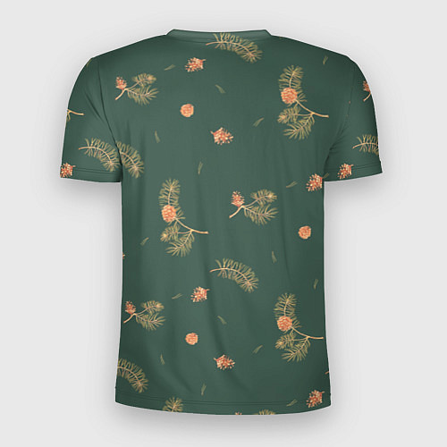 Мужская спорт-футболка Сосновые ветки и шишки / 3D-принт – фото 2
