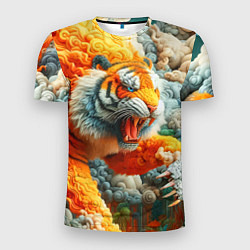 Мужская спорт-футболка Сказочный облачный тигр - нейроарт фантазия