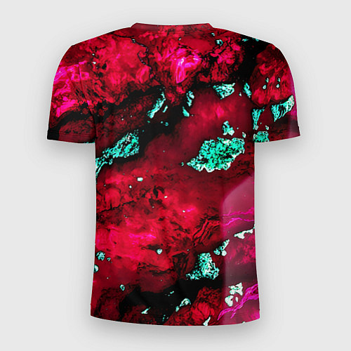 Мужская спорт-футболка Абстракция красно-голубая / 3D-принт – фото 2