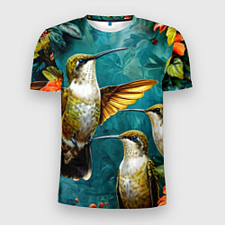 Мужская спорт-футболка Три птички колибри