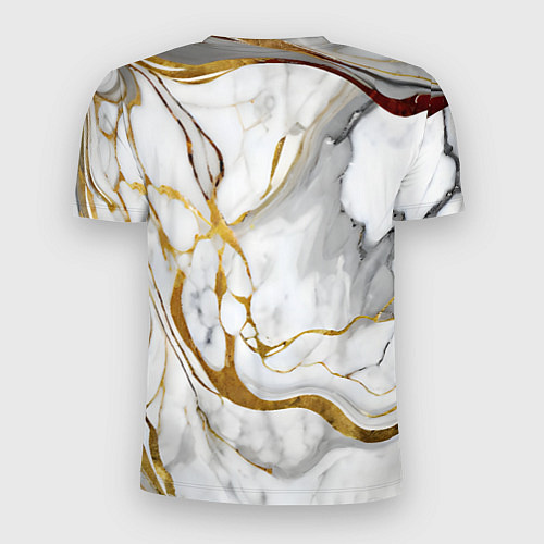 Мужская спорт-футболка Жёлто-белый мрамор / 3D-принт – фото 2