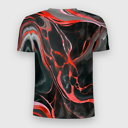 Мужская спорт-футболка Красно-чёрный мрамор / 3D-принт – фото 2