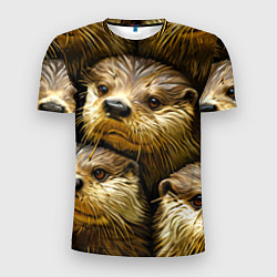 Мужская спорт-футболка Мордочки выдр