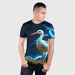 Футболка спортивная мужская Аист и гроза, цвет: 3D-принт — фото 2