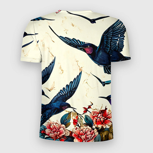 Мужская спорт-футболка Стая ласточек / 3D-принт – фото 2