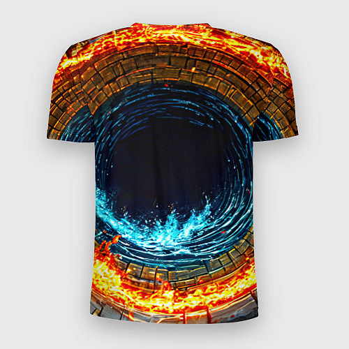 Мужская спорт-футболка Акула в огненом колодце / 3D-принт – фото 2