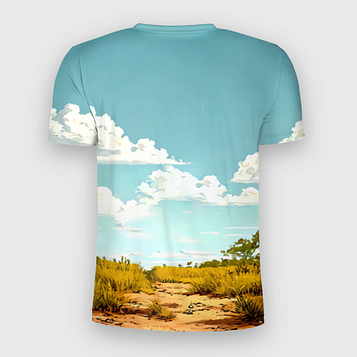 Мужская спорт-футболка Страус в природе / 3D-принт – фото 2