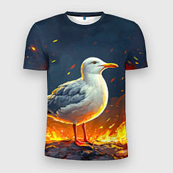 Мужская спорт-футболка Чайка в огне