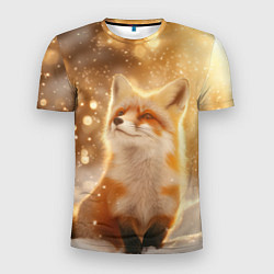Мужская спорт-футболка Довольная рыжая лисичка
