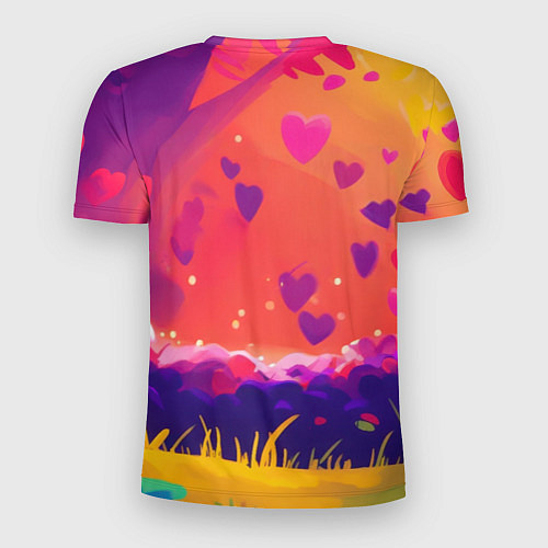 Мужская спорт-футболка Влюбленный милый песец / 3D-принт – фото 2