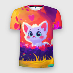 Мужская спорт-футболка Влюбленный милый песец