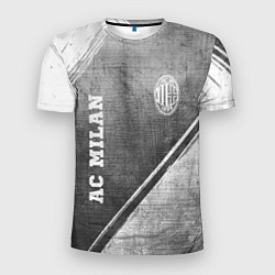 Футболка спортивная мужская AC Milan - grey gradient вертикально, цвет: 3D-принт