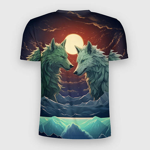 Мужская спорт-футболка Волк и волчица / 3D-принт – фото 2